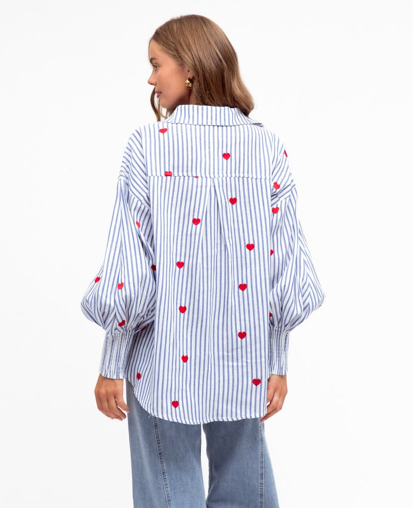 Label of Love Mini Heart Blue Shirt