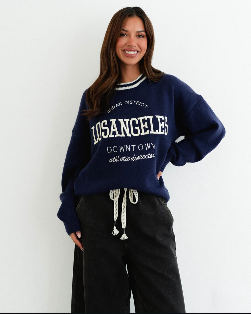 Label of Love Navy LA Crew Jumper