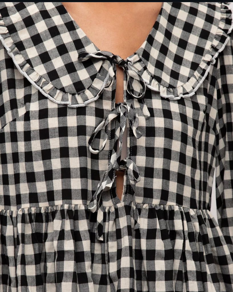 Paper Heart Black Check Top