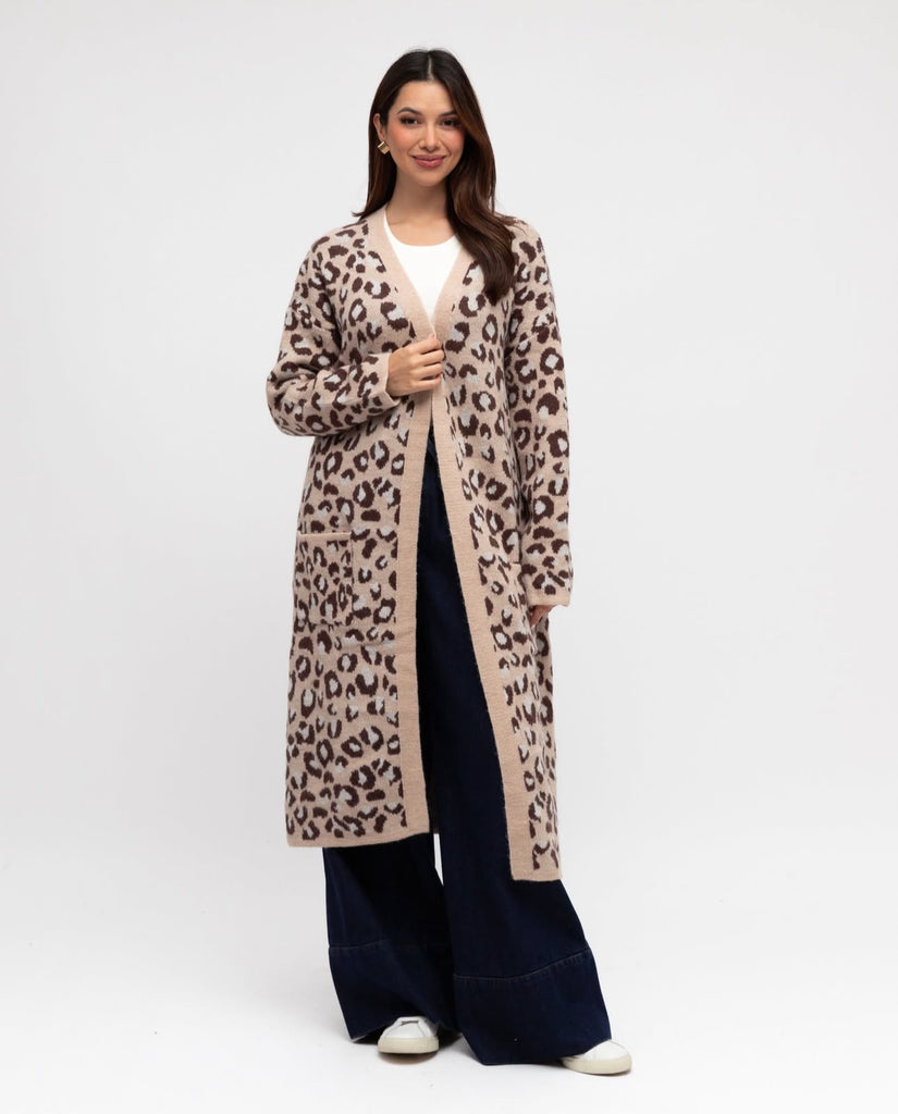 Label of Love Leopard Longknit Cardi