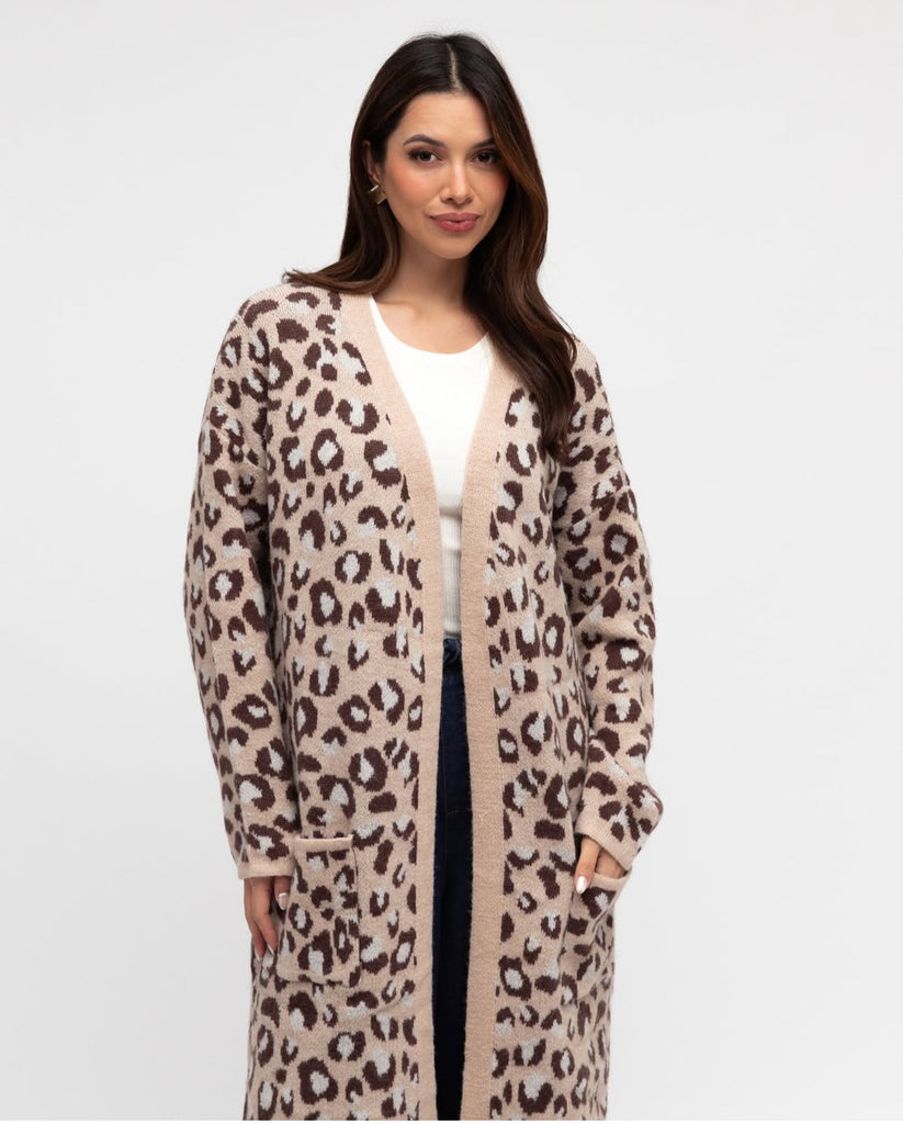 Label of Love Leopard Longknit Cardi