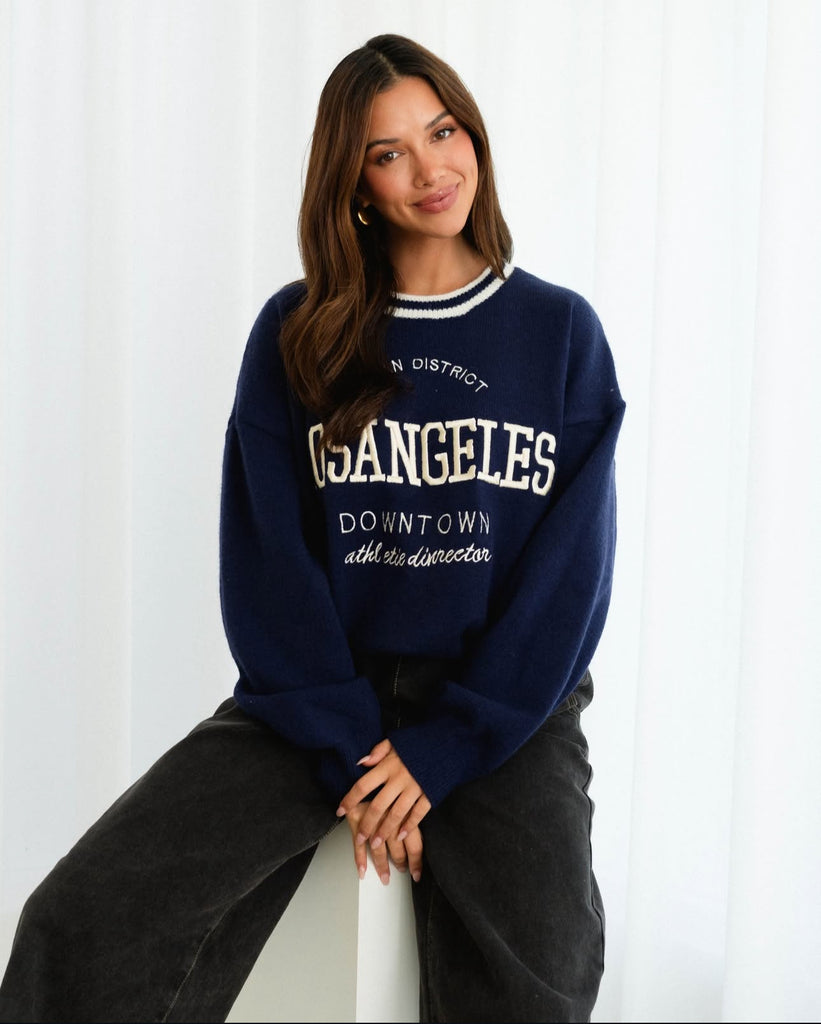 Label of Love Navy LA Crew Jumper
