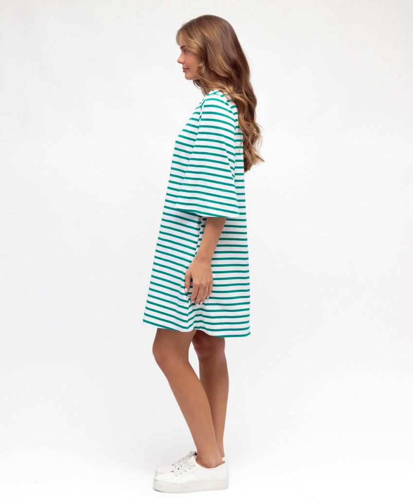 Label of Love Green Stripe Mini Dress