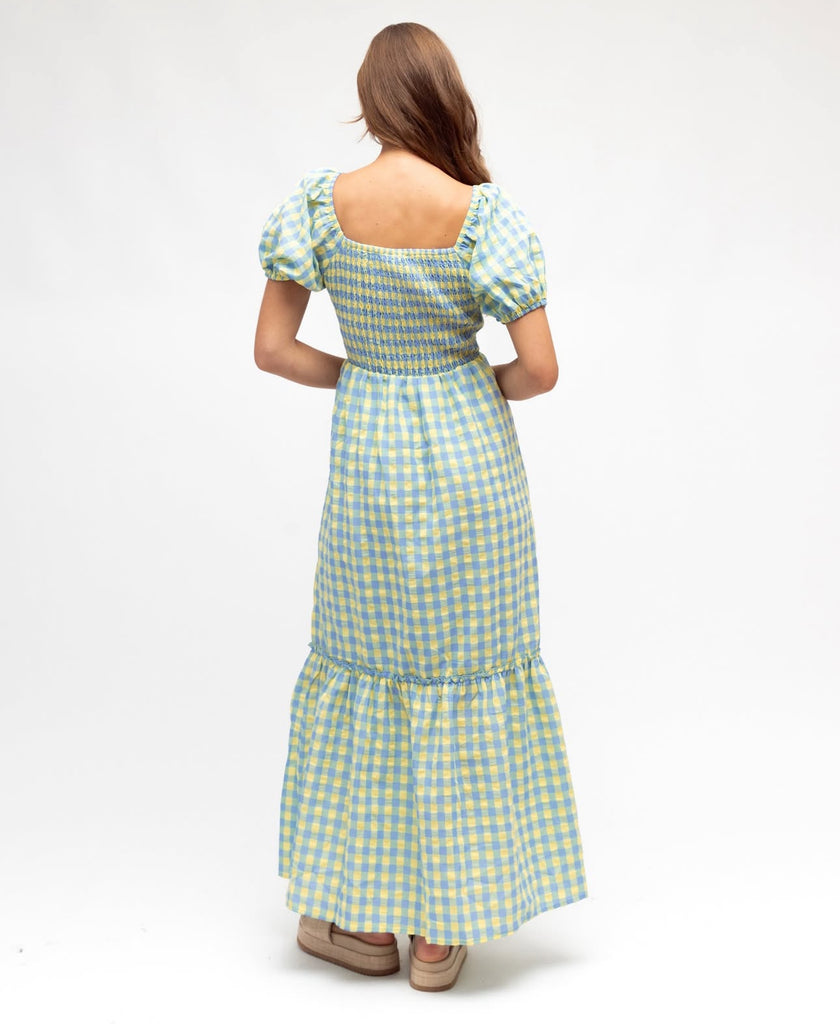 Paper Heart Green Multi Checked Maxi Dress