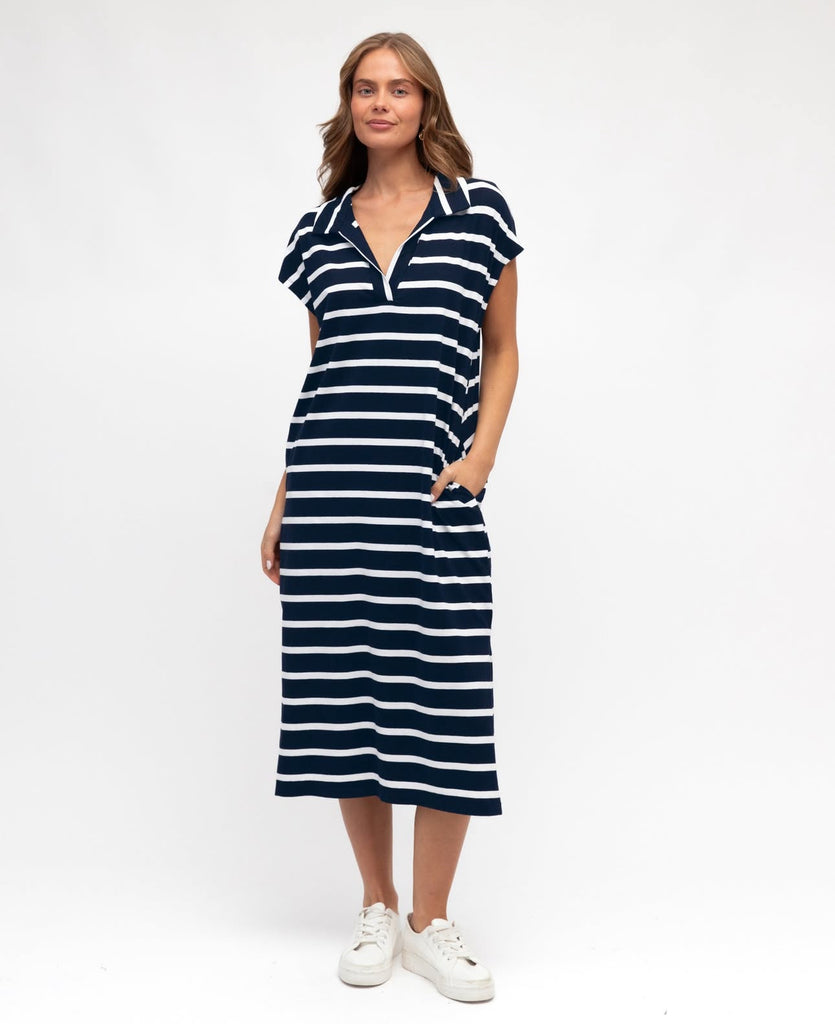 LABEL OF LOVE Navy Stripe Dress