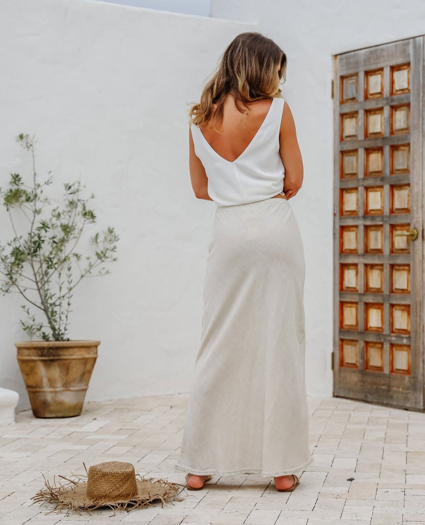 Label of Love Beige Linen Skirt