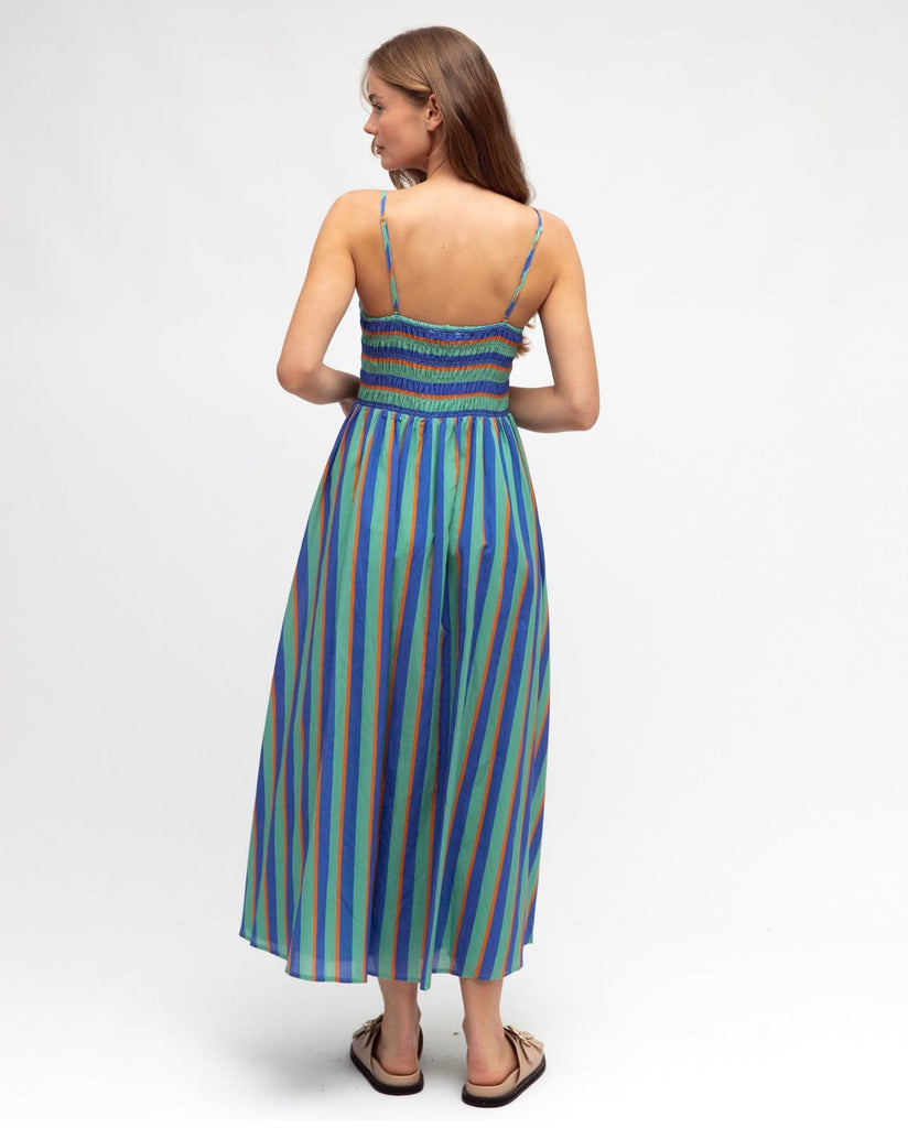 Paper Heart Blue Multi MIDI Dress