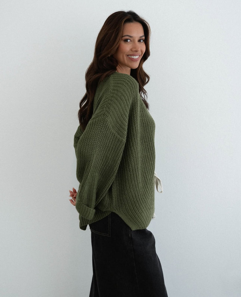 Label of Love Olive Knitwear