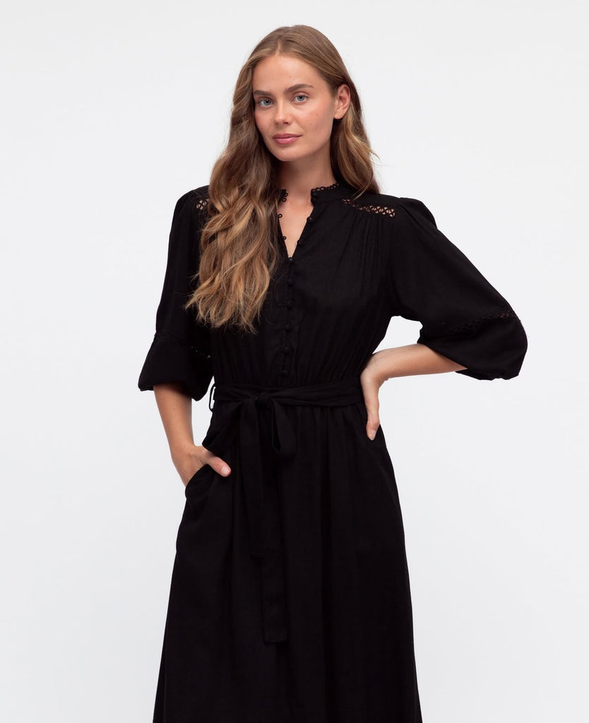 Label of Love Black Lola Linen Dress