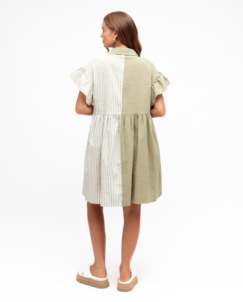 Label of Love Green Multi Cotton Dress