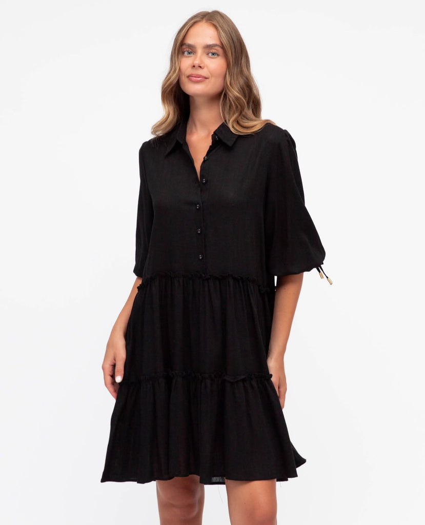 Label of Love Black Linen Dress