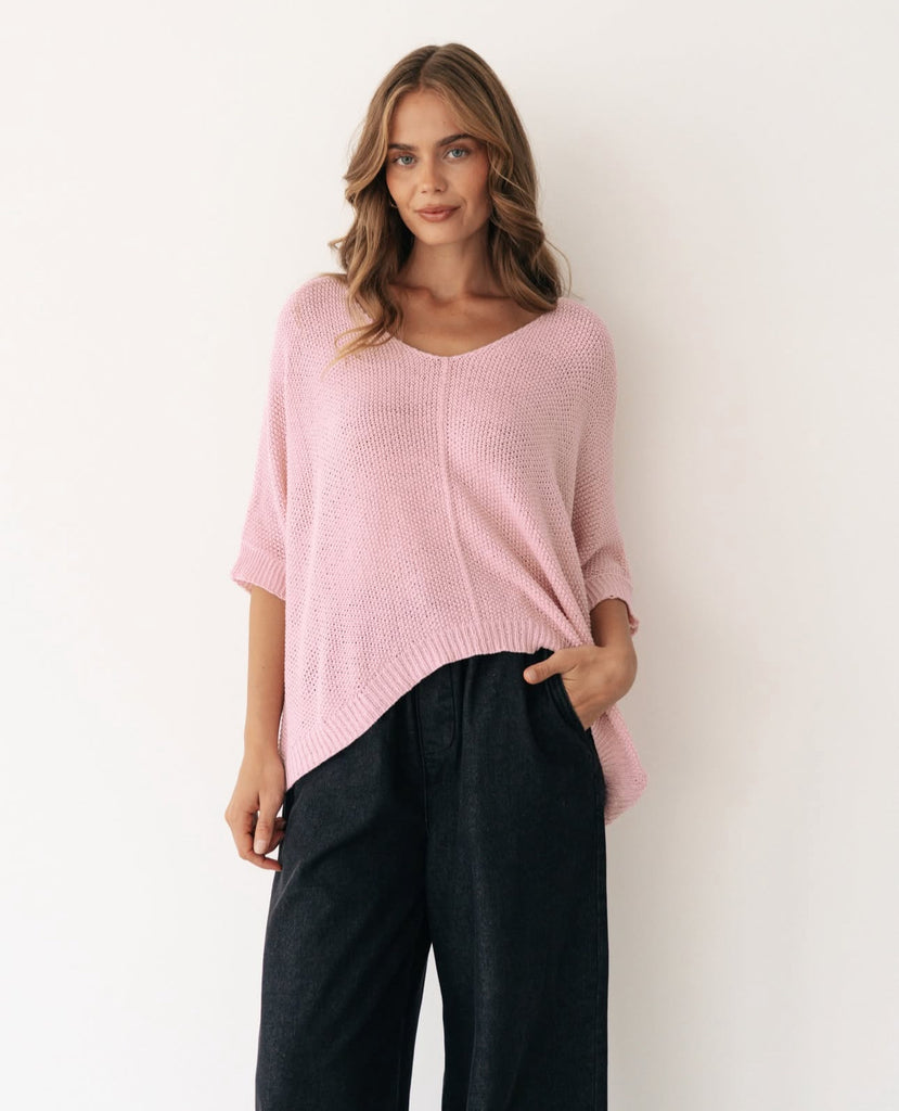 Label of Love Pink Cotton Knit Top