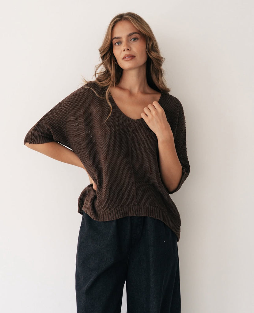 Label of Love Chocolate Knit Top