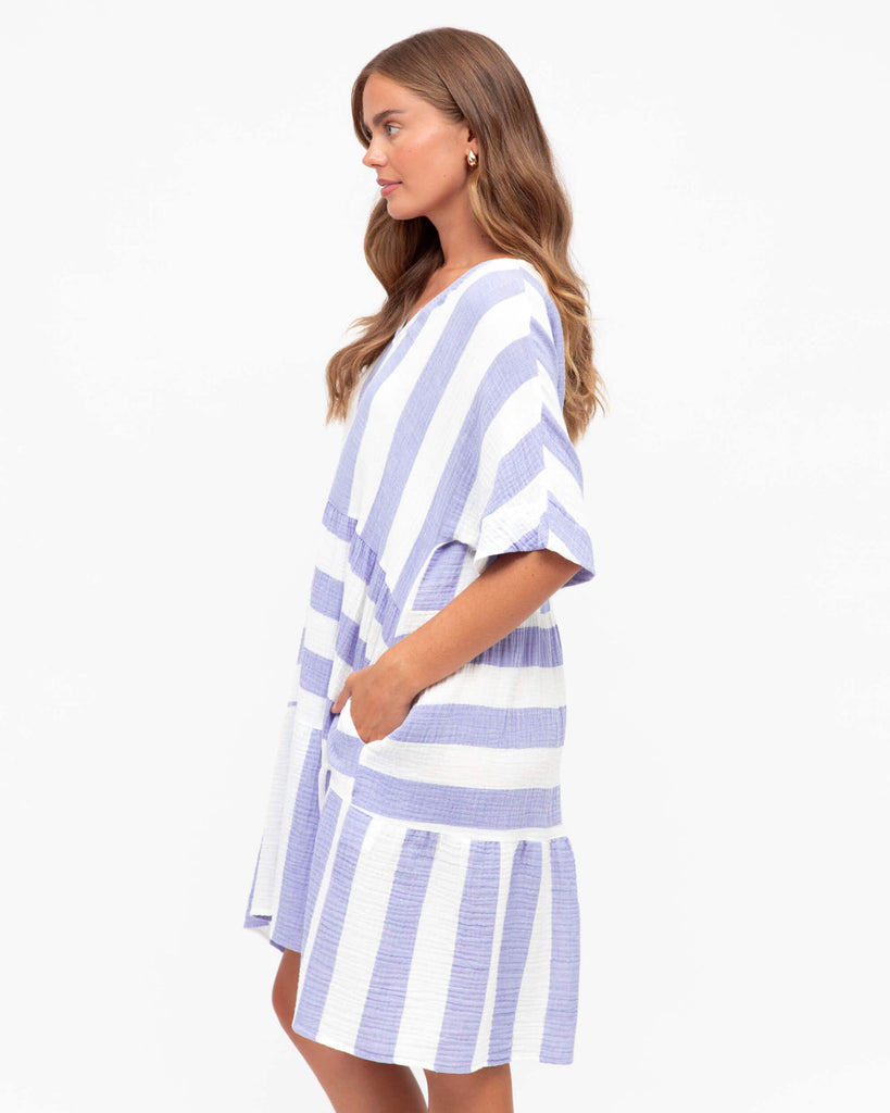 Label of Love Blue Stripe Oversize Dress