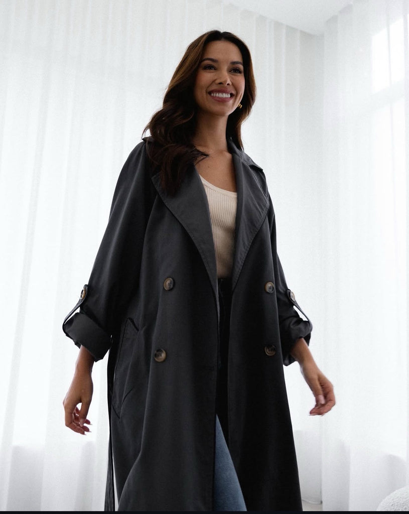 Label of Love Slate Trench Coat