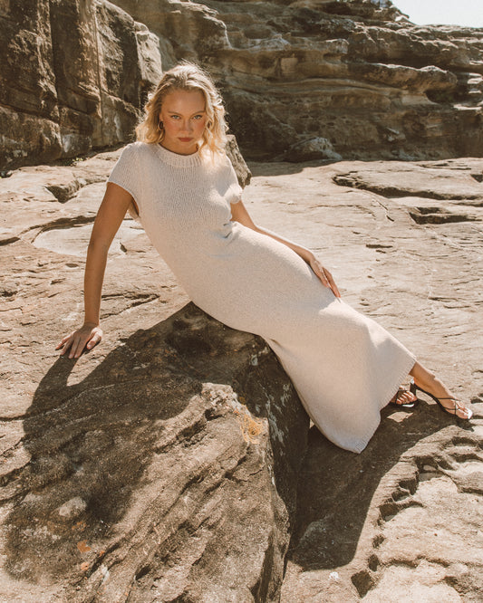 WHITE CLOSET SAND MAXI DRESS