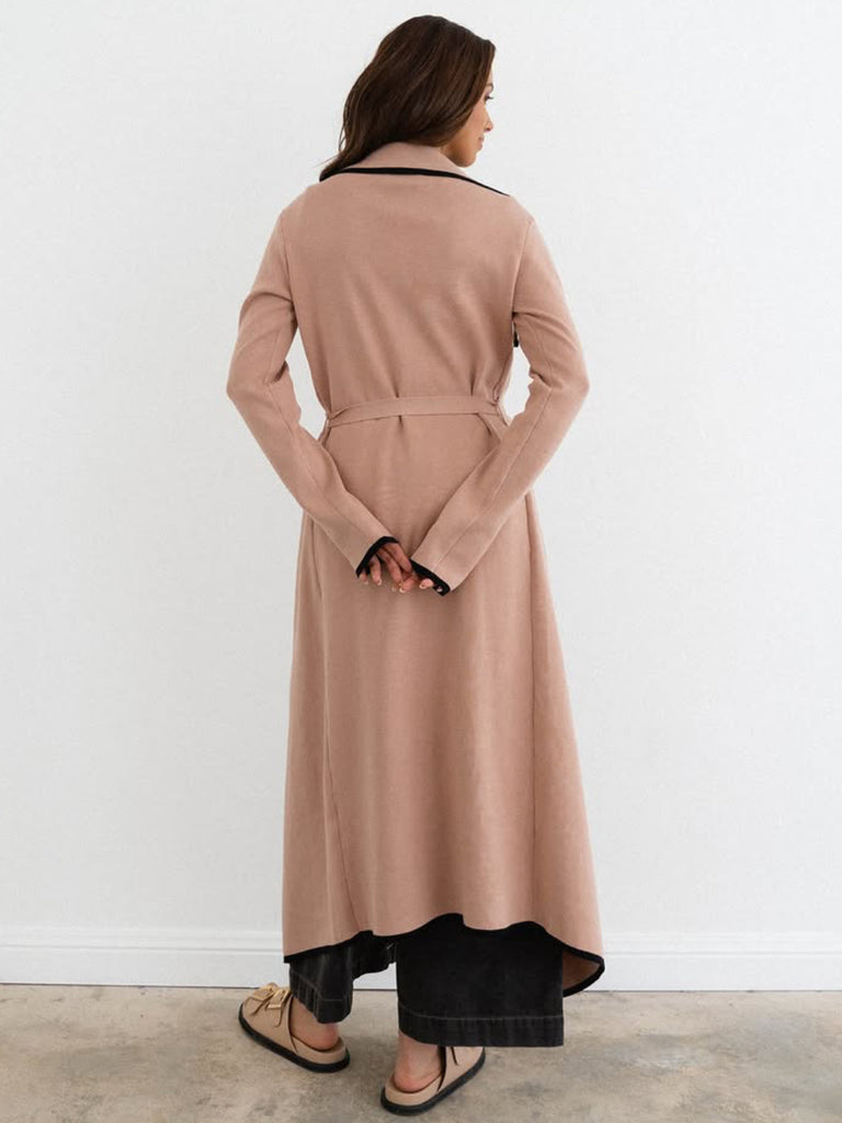 Label of Love Contrast Long Cardi