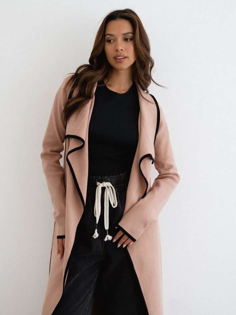 Label of Love Contrast Long Cardi